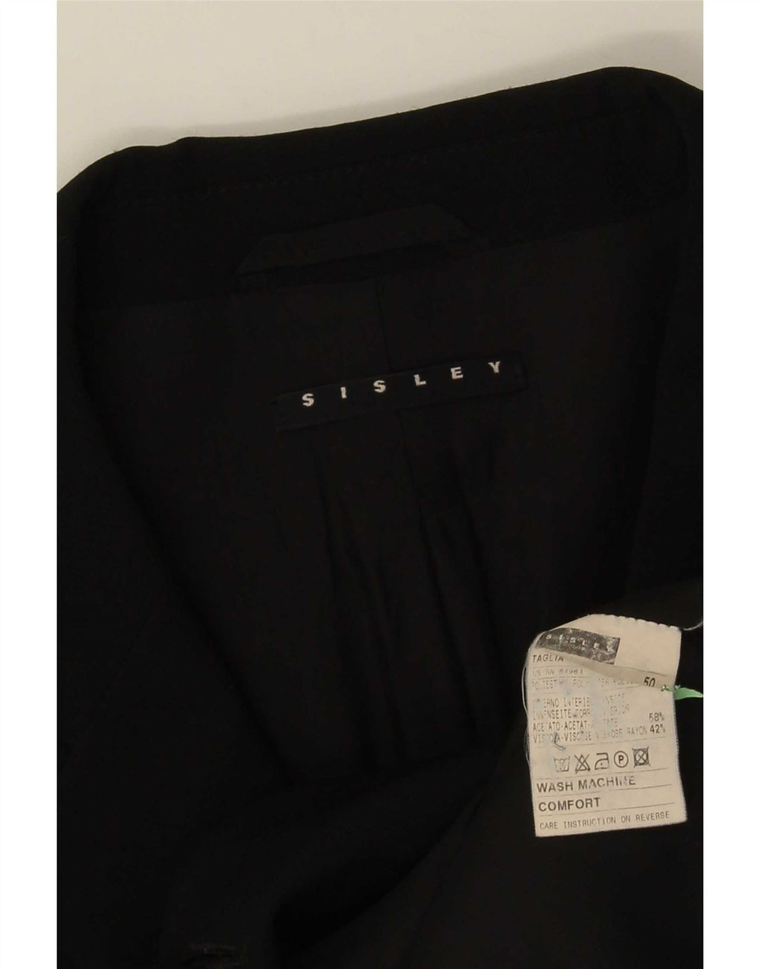 Giacca blazer da uomo a 3 bottoni Sisley IT 50 grande poliestere nero