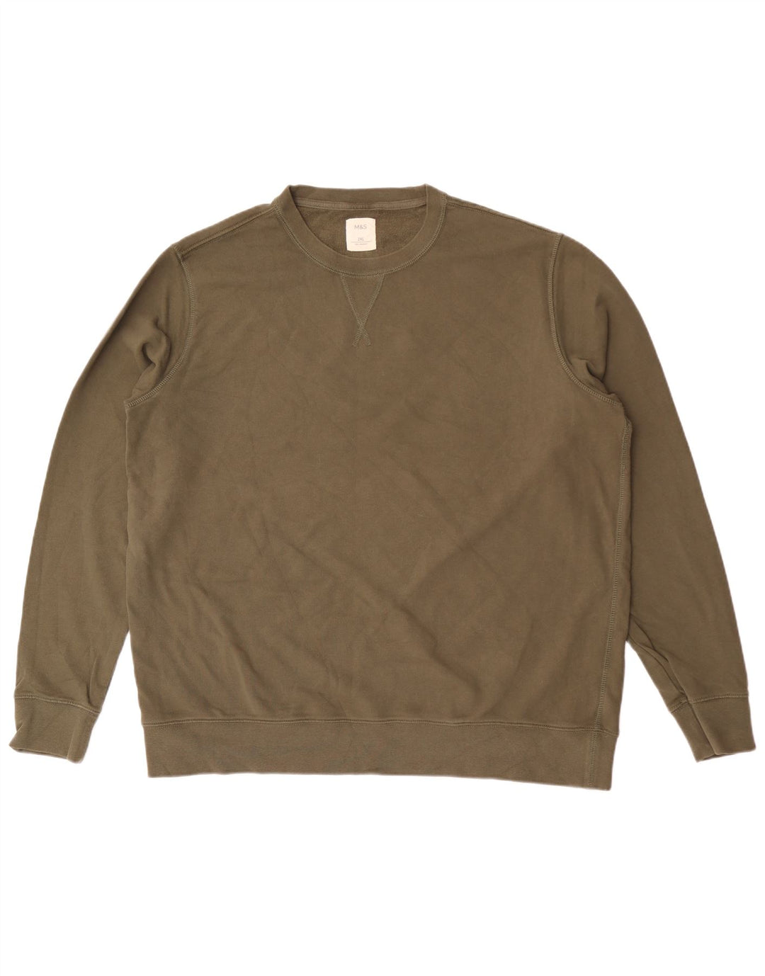 Felpa da uomo Marks & Spencer maglione 2XL cotone kaki