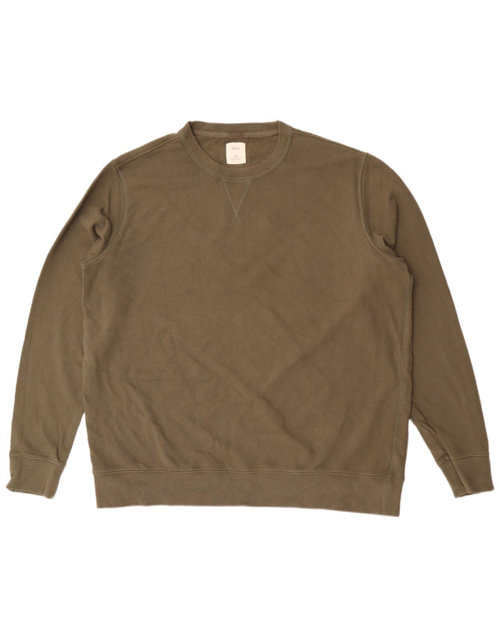 Felpa da uomo Marks & Spencer maglione 2XL cotone kaki