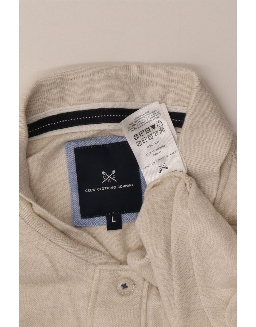 CREW CLOTHING Polo da uomo grande in cotone grigio