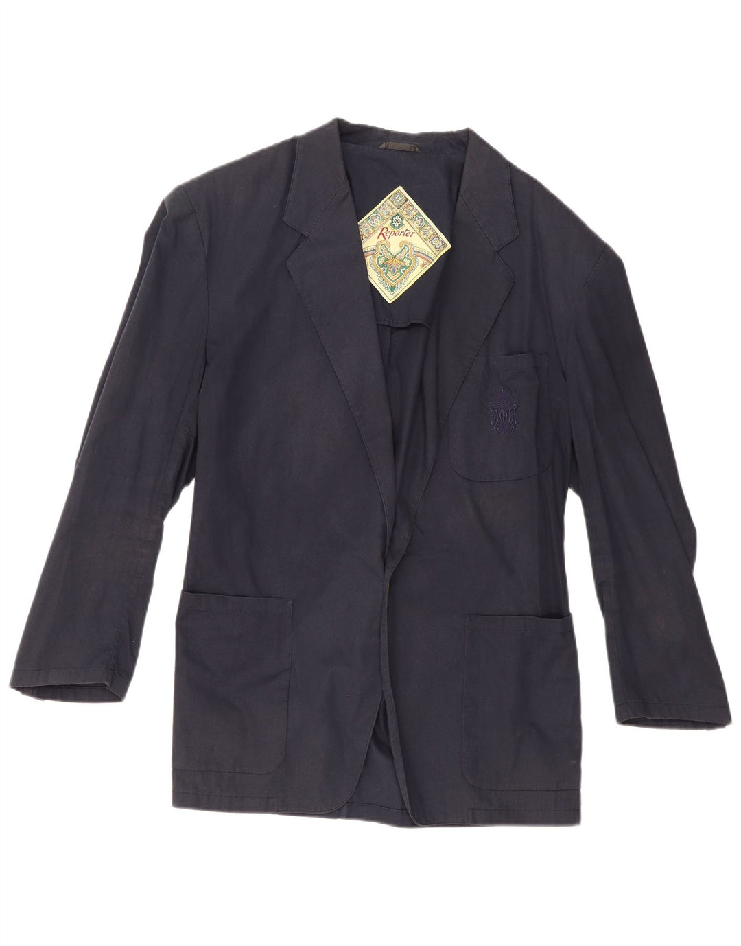 Giacca blazer da uomo a 1 bottone Reporter IT 52 XL cotone blu navy