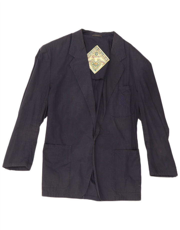 Giacca blazer da uomo a 1 bottone Reporter IT 52 XL cotone blu navy