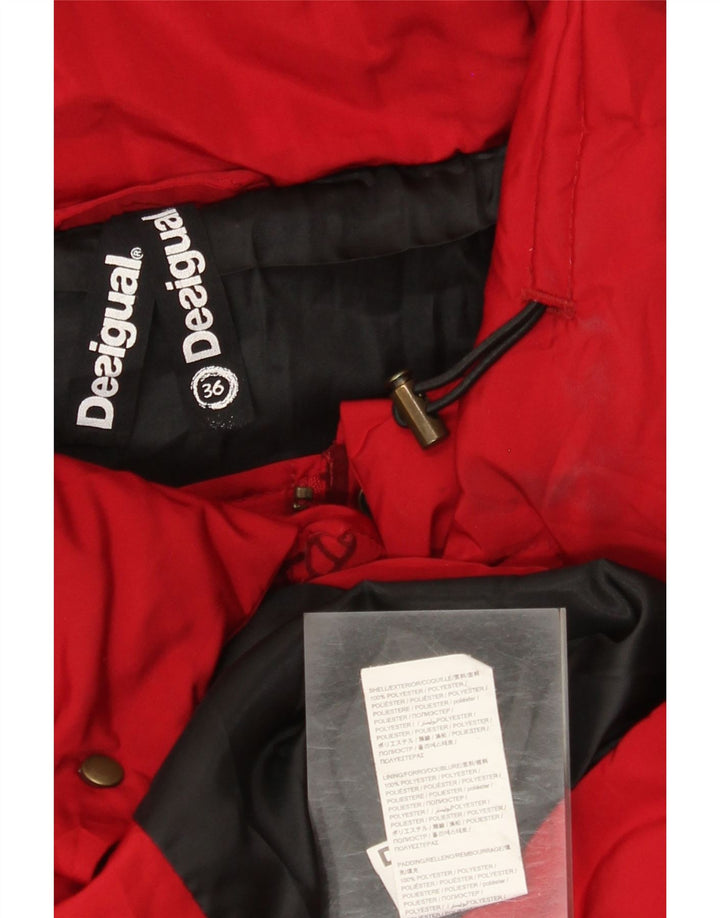 Cappotto imbottito da donna Desigual EU 36 piccolo poliestere floreale rosso