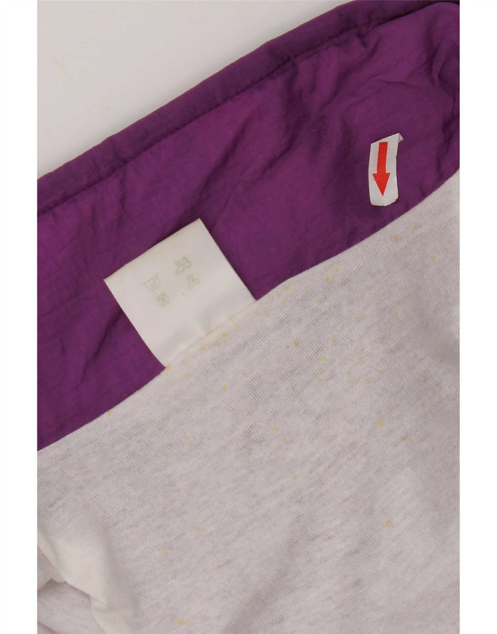 Tuta intera oversize da donna vintage UK 16 Grande nylon geometrico viola