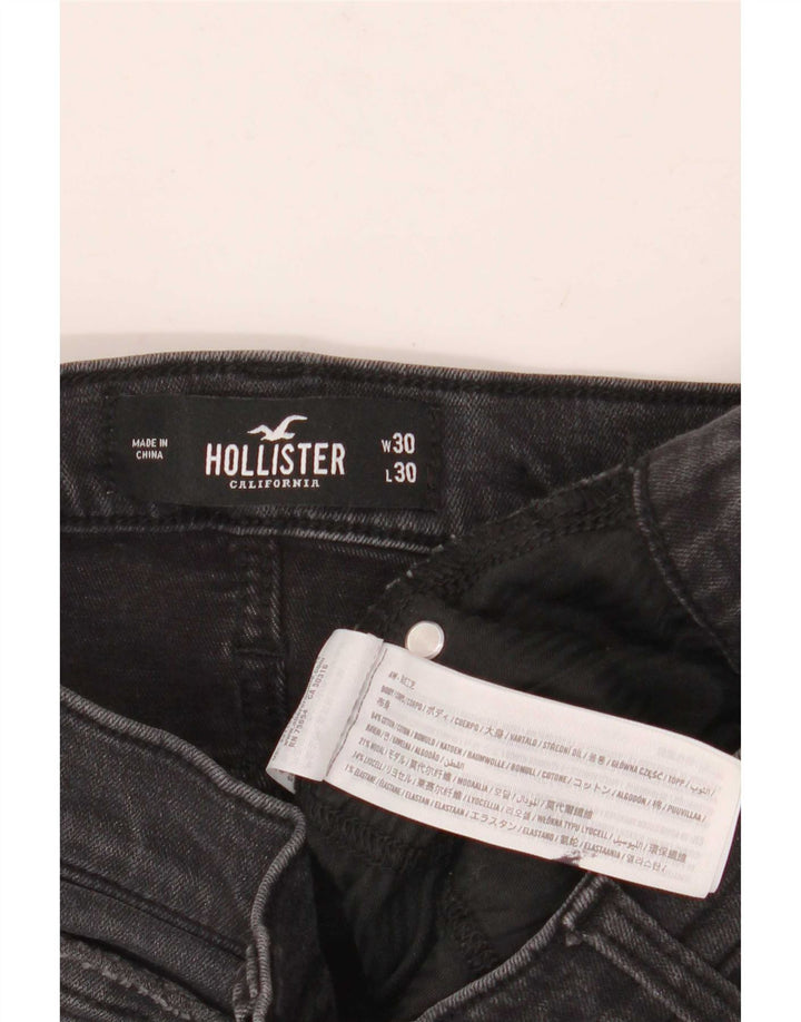 Jeans Hollister Slim Distressed Uomo W30 L30 Cotone Grigio