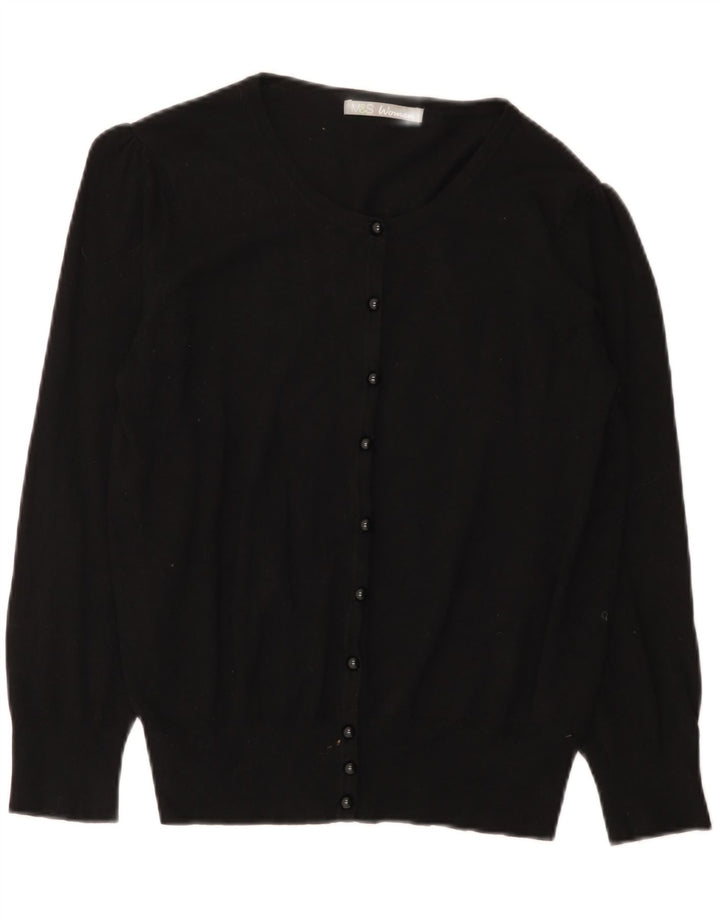 Maglione cardigan da donna Marks & Spencer UK 16 grande viscosa nera