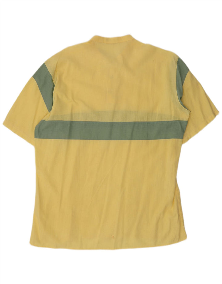Peter Doney Camicia pullover da uomo taglia 40 15 3/4 Medium Yellow Colourblock