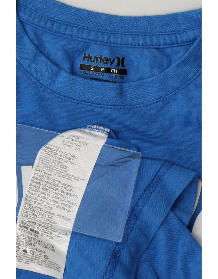 HURLEY Boys Graphic T-Shirt Top 8-9 Years Small Blue Cotton Vintage Hurley and Second-Hand Hurley from Messina Hembry 