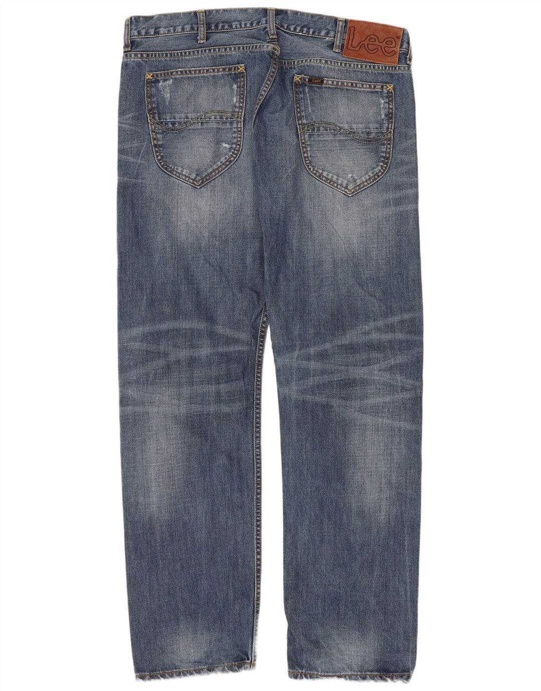 Jeans dritti invecchiati Lee Knox da uomo W38 L32 in cotone blu