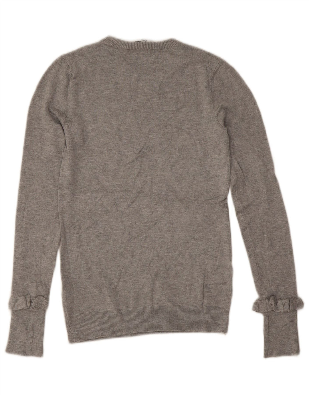 Maglione maglione girocollo da donna Zara UK 10 piccolo in viscosa grigia