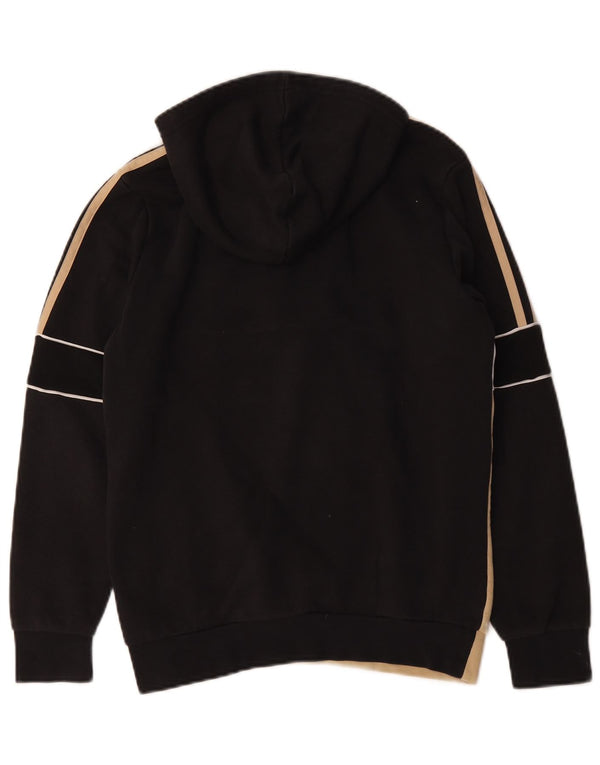 Felpa con cappuccio grafica Adidas da ragazzo 13-14 anni in cotone color block nero