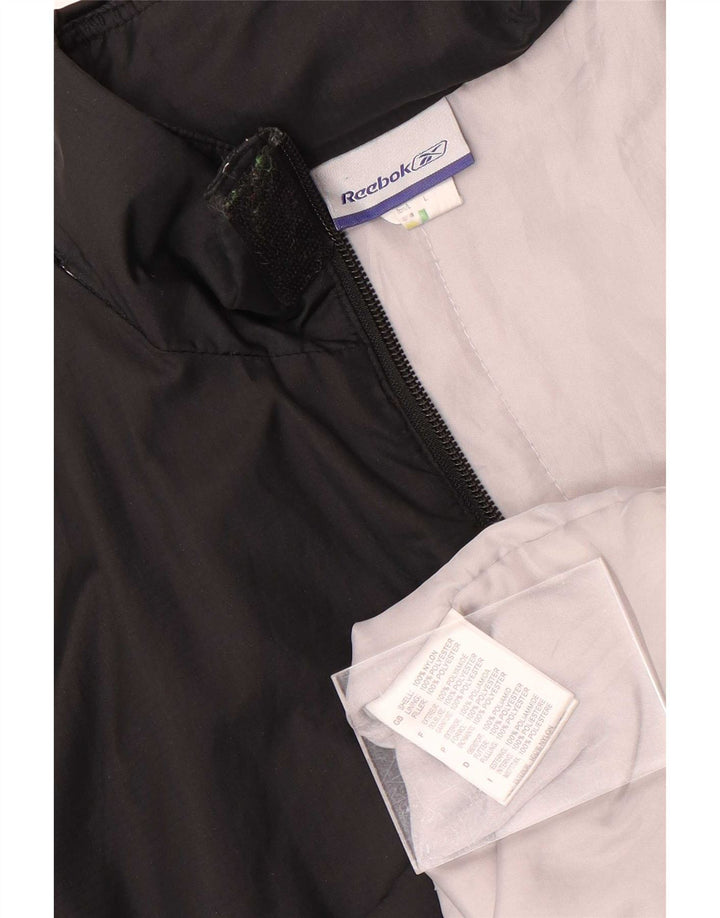 Giacca antipioggia Reebok da ragazzo con cappuccio 13-14 anni Large in nylon nero