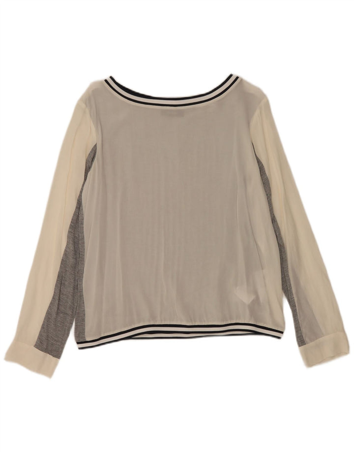 Max & Co. Camicetta a maniche lunghe da donna UK 10 Small Grigio Colourblock