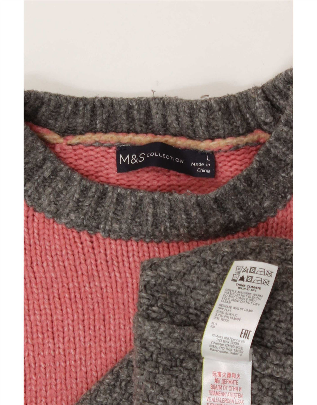 Maglione maglione girocollo da donna Marks & Spencer UK 16 grande multicolore