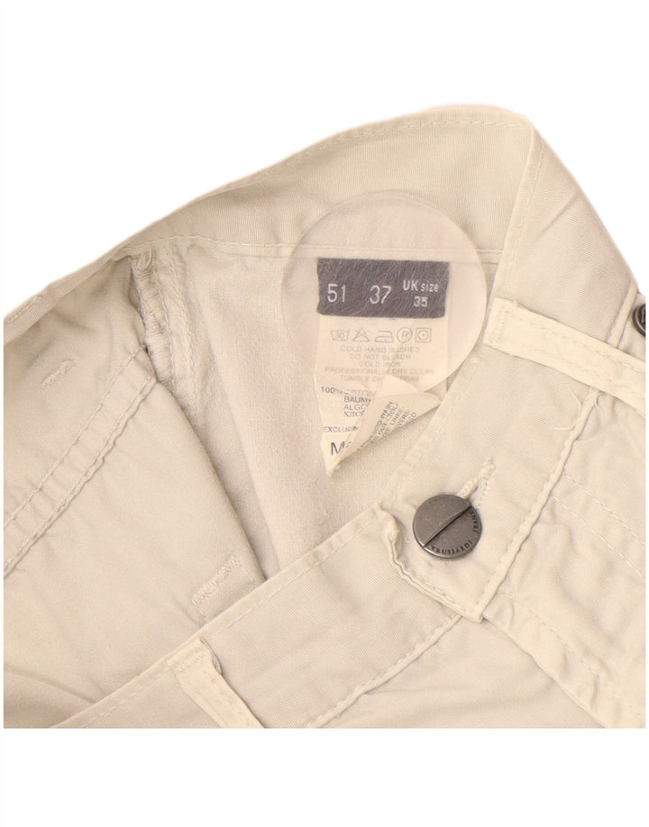 Pantaloni Casual Dritti Uomo TRUSSARDI W35 L30 Cotone Bianco