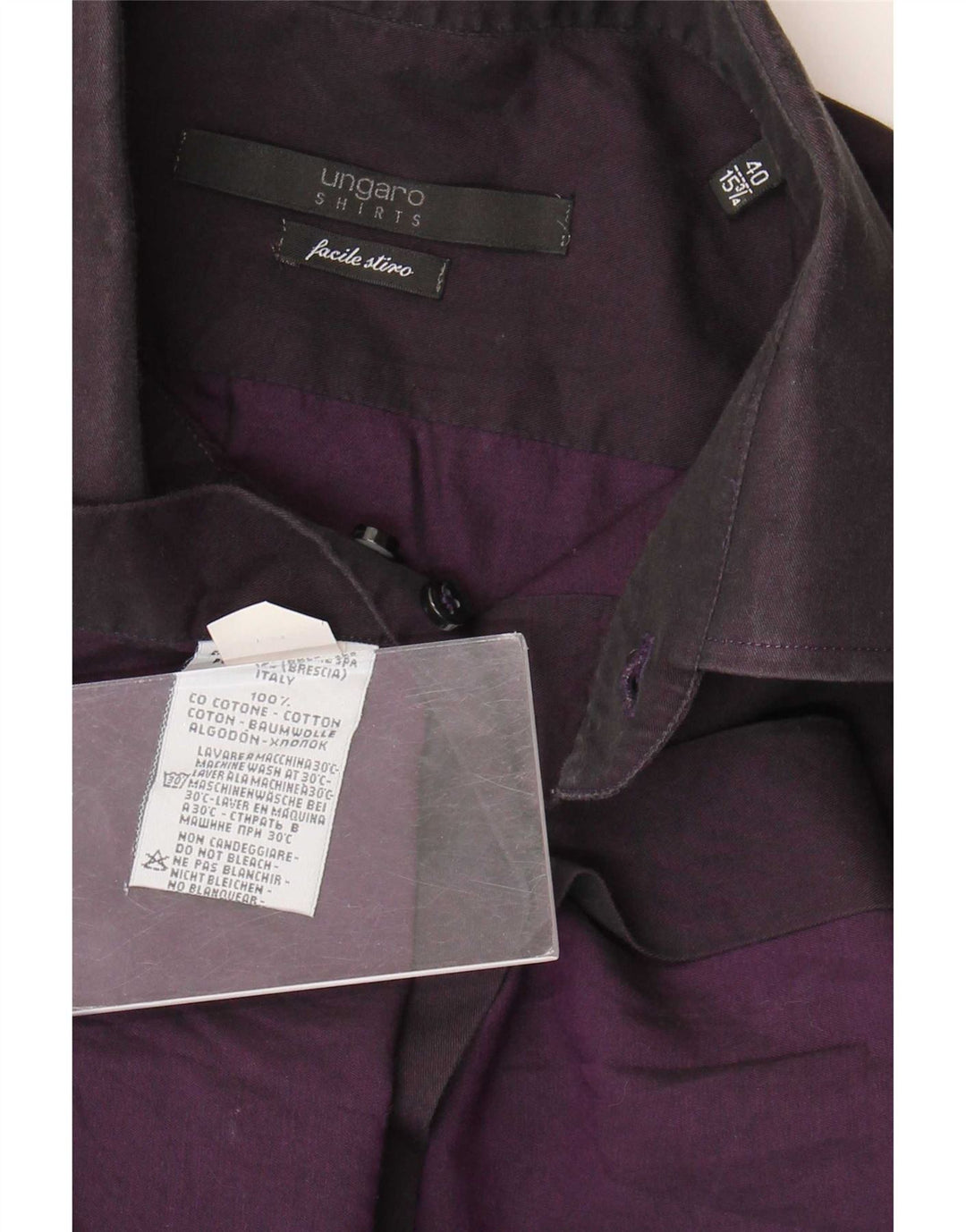 Camicia da uomo Ungaro taglia 40 15 3/4 cotone viola medio