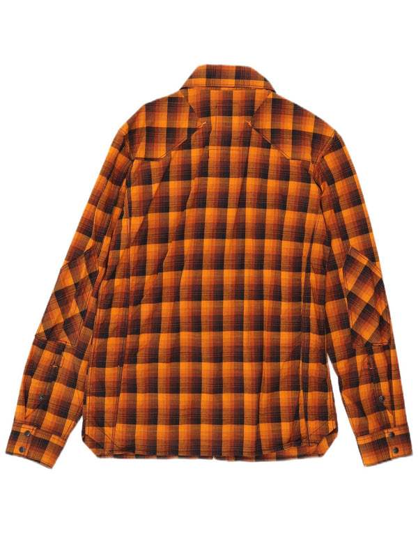 Camicia da uomo G-Star in cotone a quadri arancione medio
