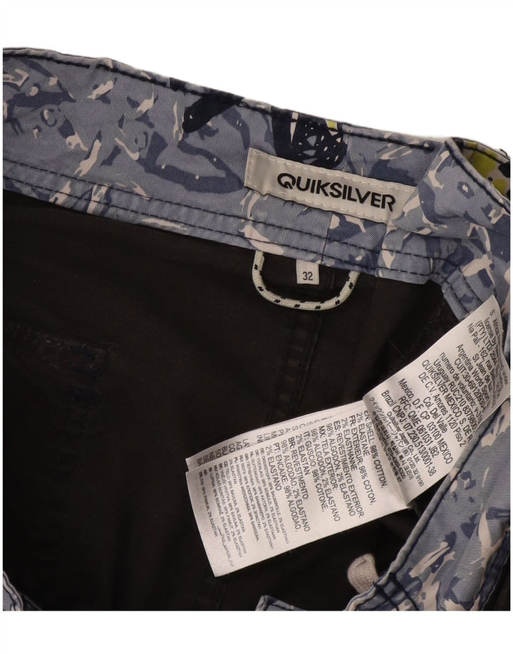 Pantaloncini da bagno grafici da uomo Quiksilver in cotone grigio medio