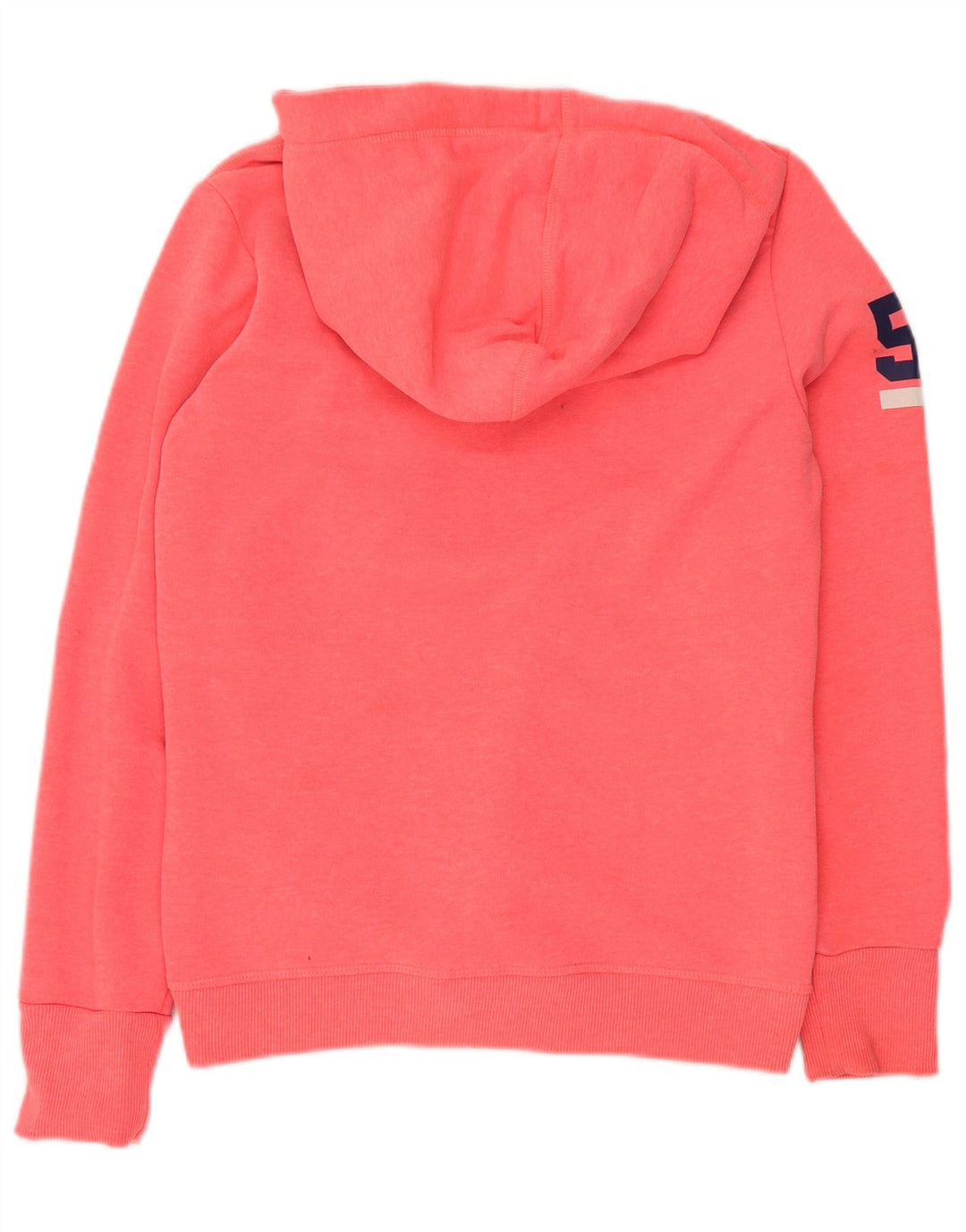 Maglione con cappuccio grafico da donna SUPERDRY UK 16 grande cotone rosa