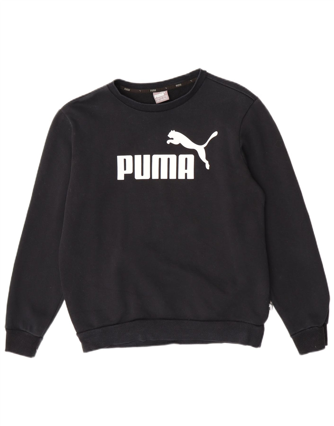 Felpa grafica da uomo Puma Felpa media in cotone nero