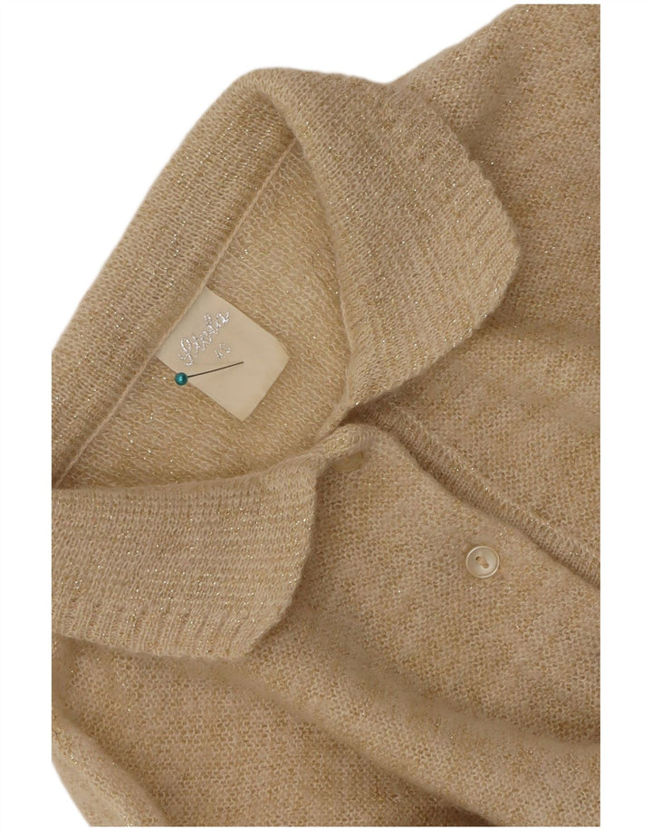 Maglione vintage da donna oversize con collo a polo EU 40 Beige medio
