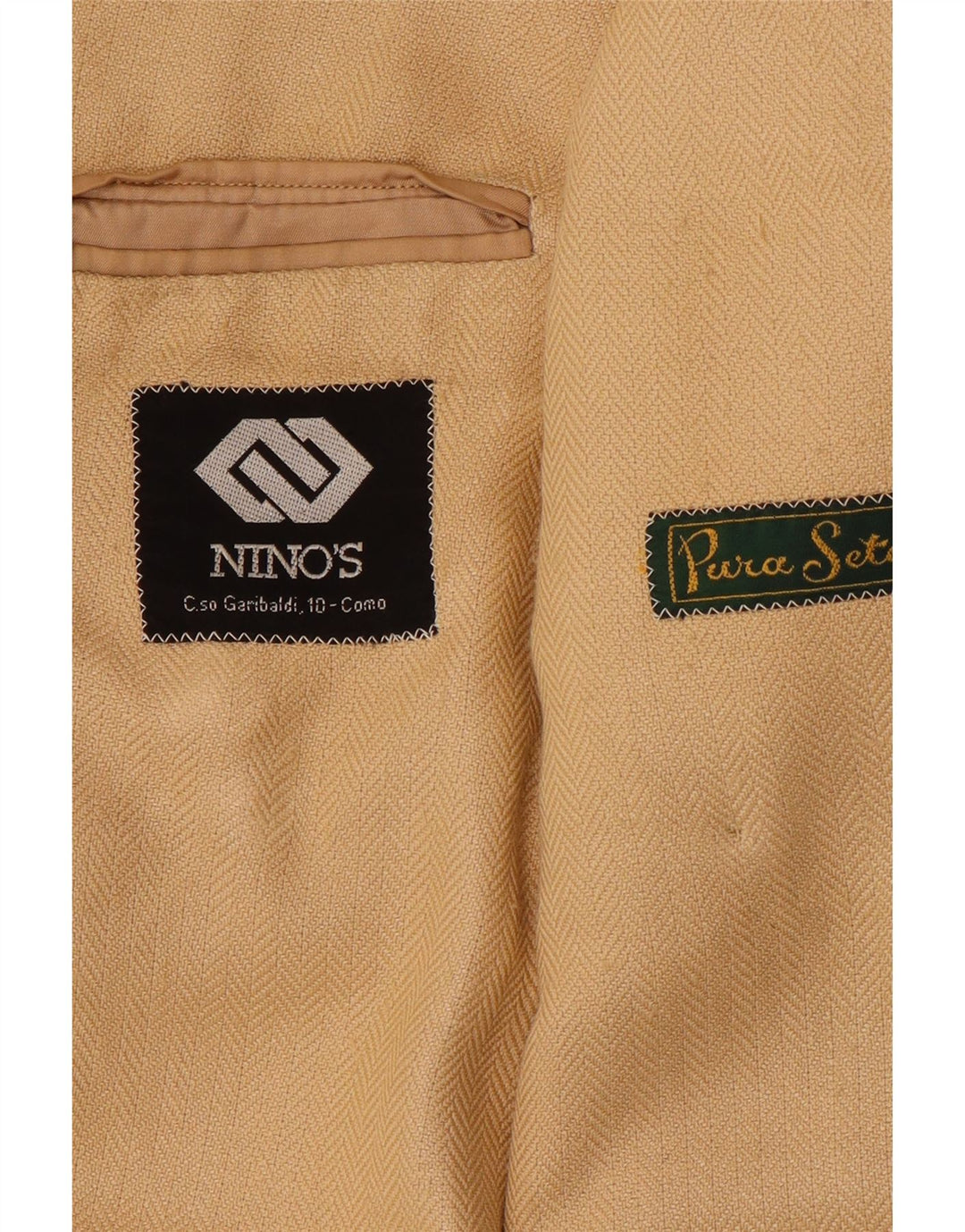 Giacca blazer doppiopetto vintage da uomo IT 50 grande beige