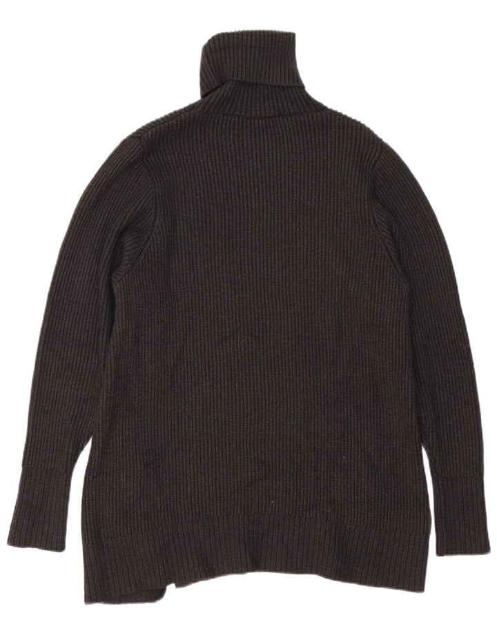 Maglione maglione a collo alto da donna Zara UK 10 piccolo in viscosa nera