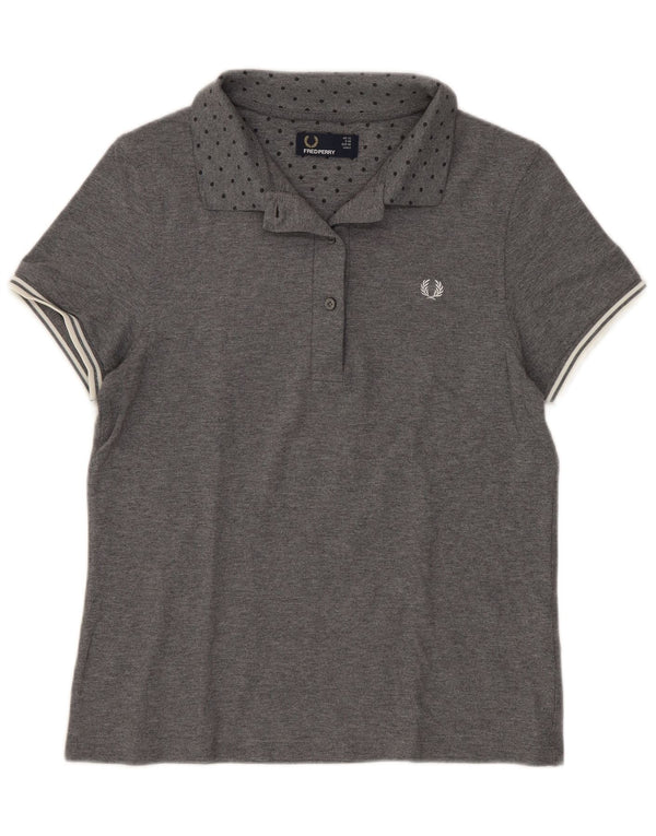 Polo da donna Fred Perry UK 12 cotone maculato grigio medio