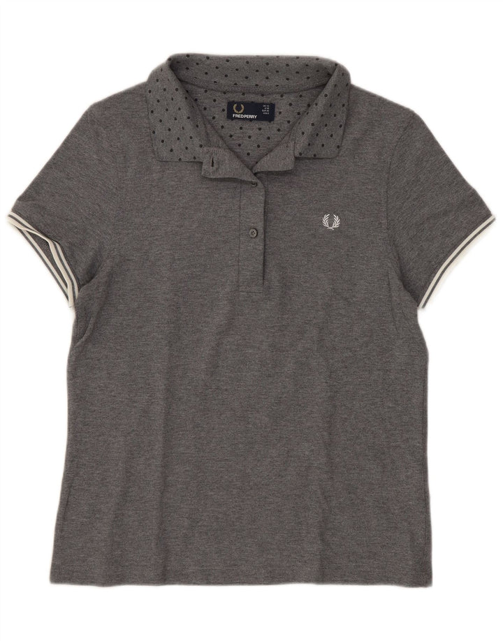Polo da donna Fred Perry UK 12 cotone maculato grigio medio