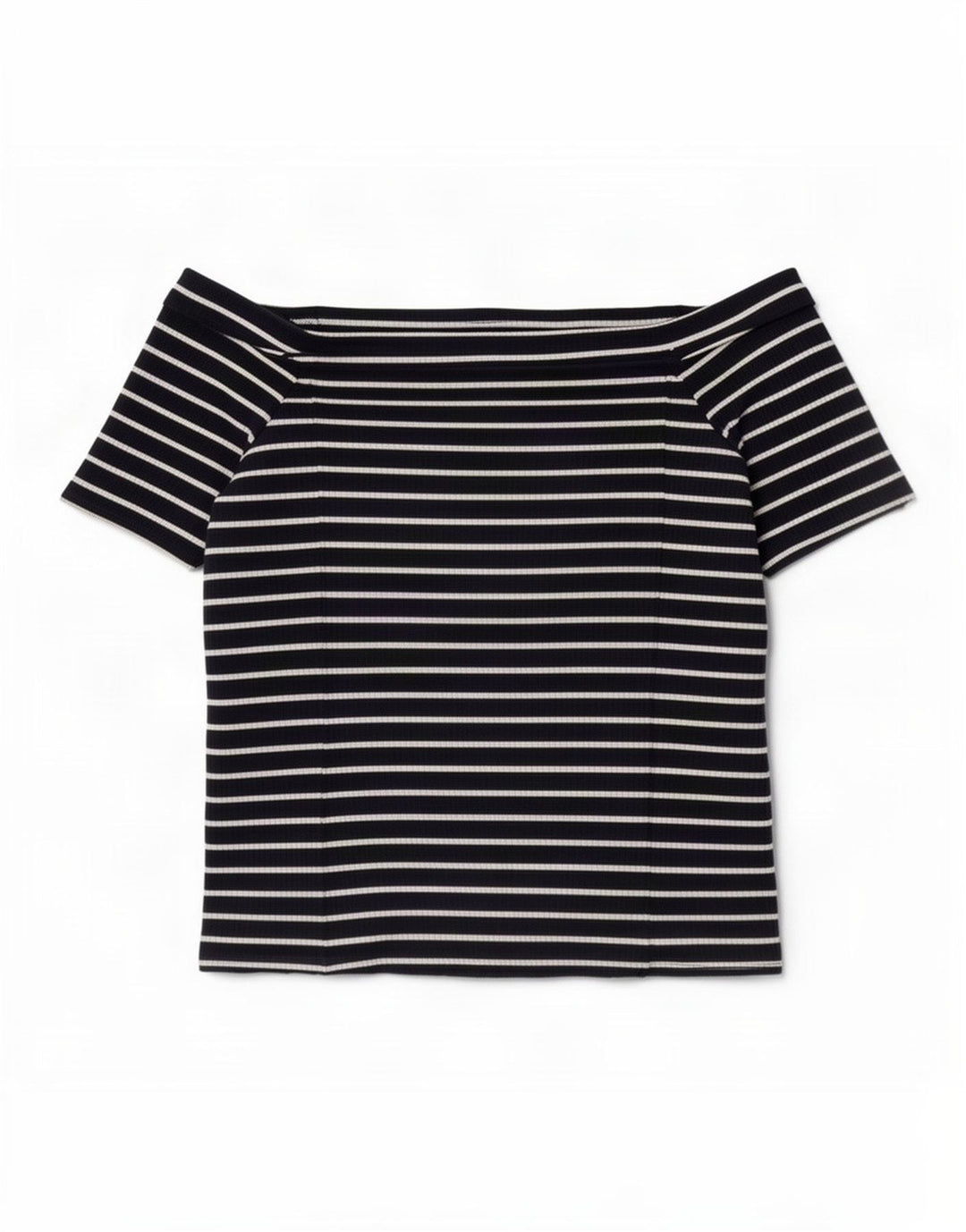 Top corto da donna con spalle scoperte Phase Eight UK 14 medio a righe blu navy