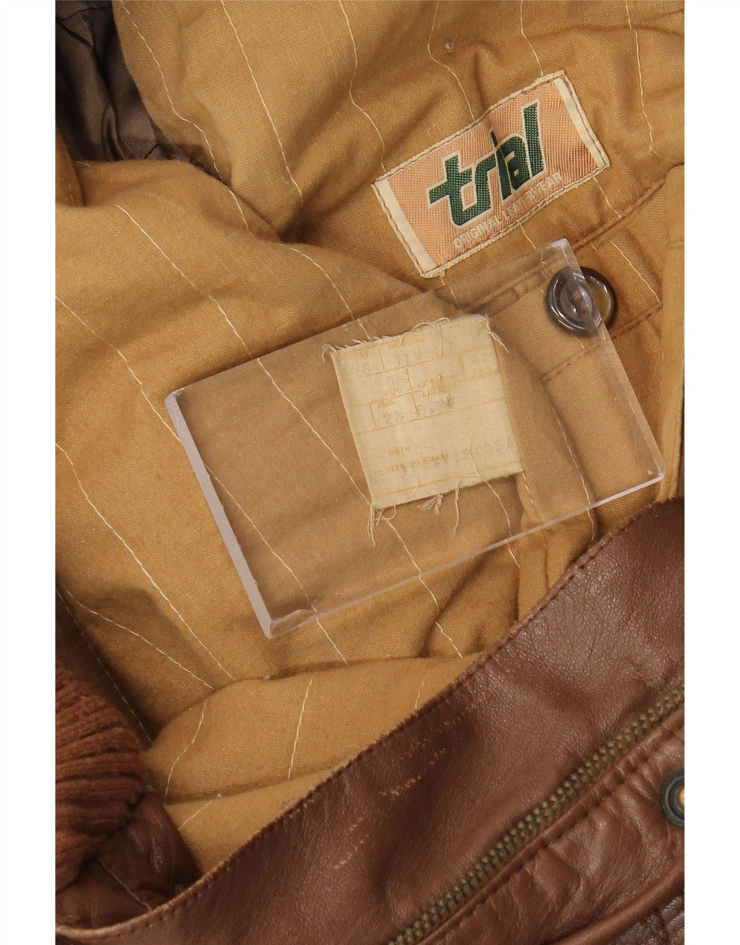 Giacca in pelle vintage da uomo IT 48 in pelle marrone medio