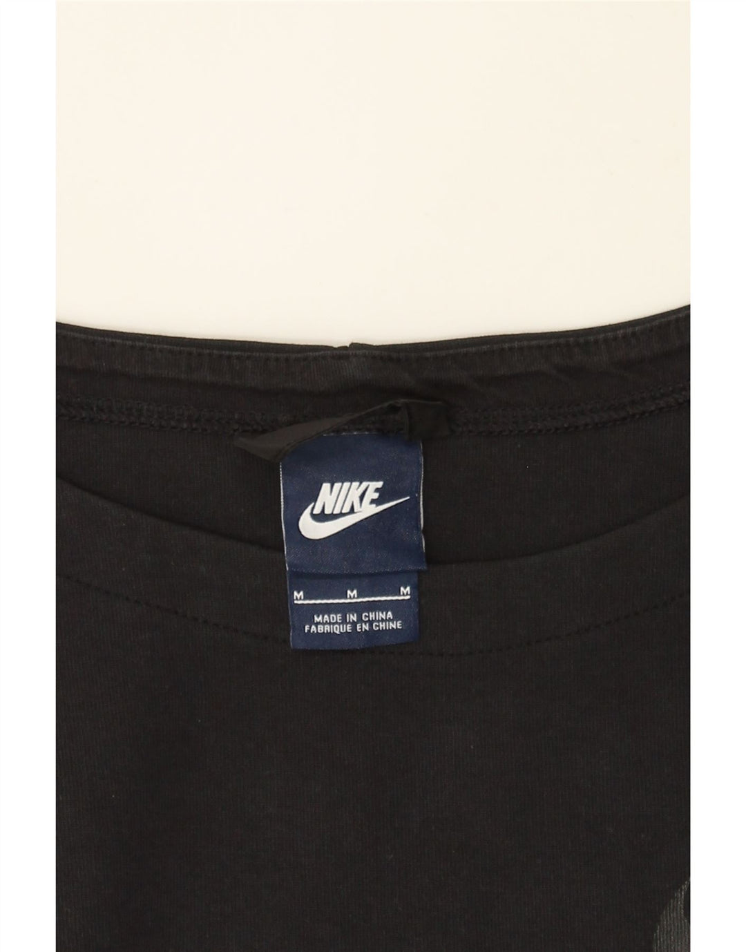 NIKE Womens Crop Sweatshirt Jumper UK 14 Medium Black Vintage Nike and Second-Hand Nike from Messina Hembry 