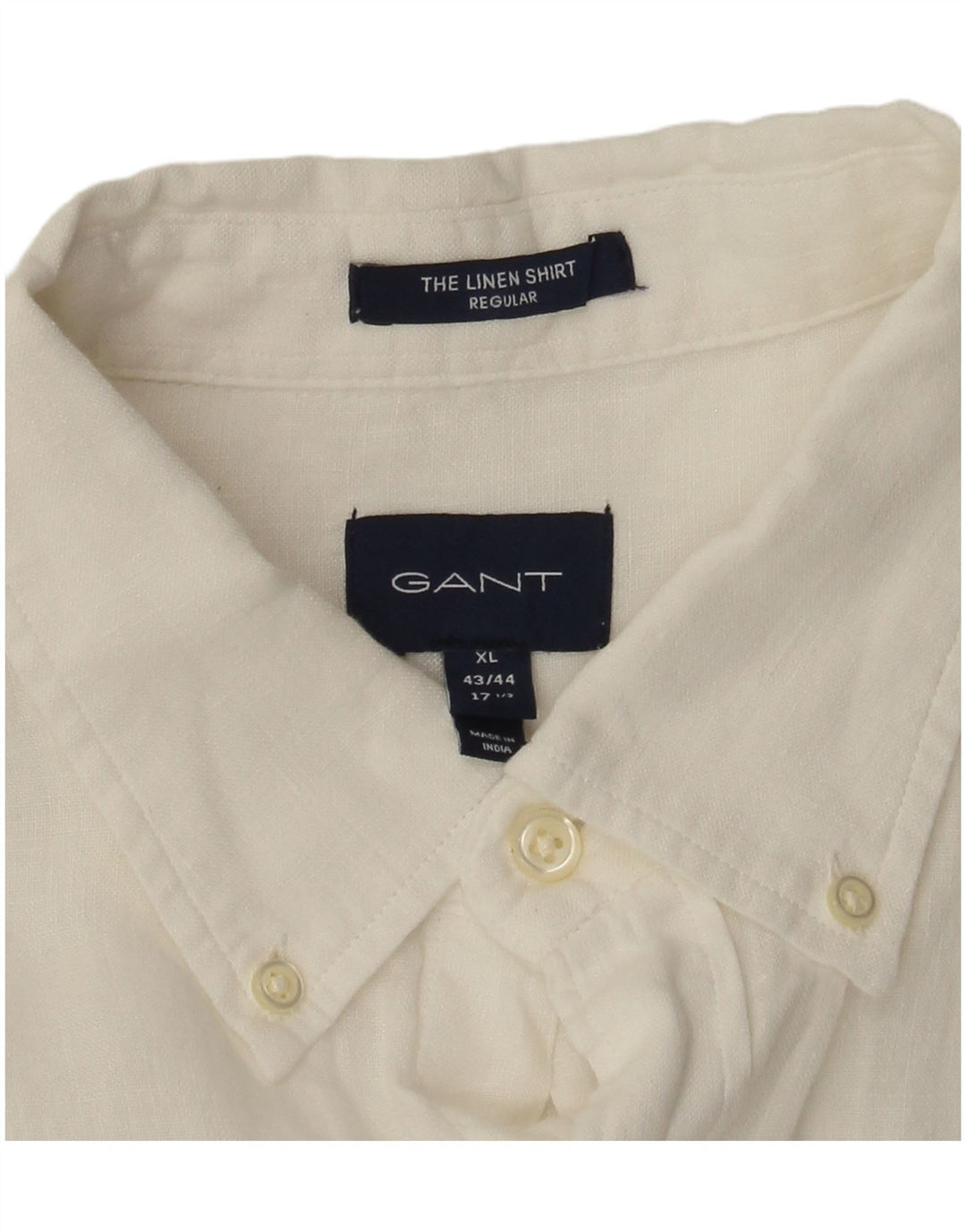 Gant Camicia da uomo a maniche corte vestibilità regolare XL Lino bianco