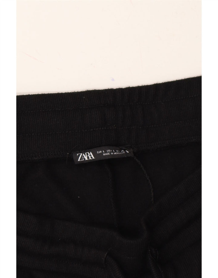 ZARA Womens Tracksuit Trousers Joggers UK 14 Large  Black Polyester Vintage Zara and Second-Hand Zara from Messina Hembry 