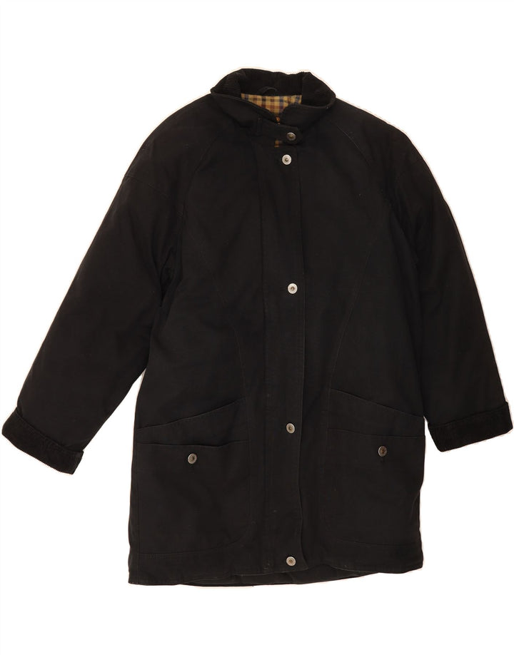 EDDIE BAUER Womens Windbreaker Coat UK 14 Medium Black Cotton Vintage Eddie Bauer and Second-Hand Eddie Bauer from Messina Hembry 