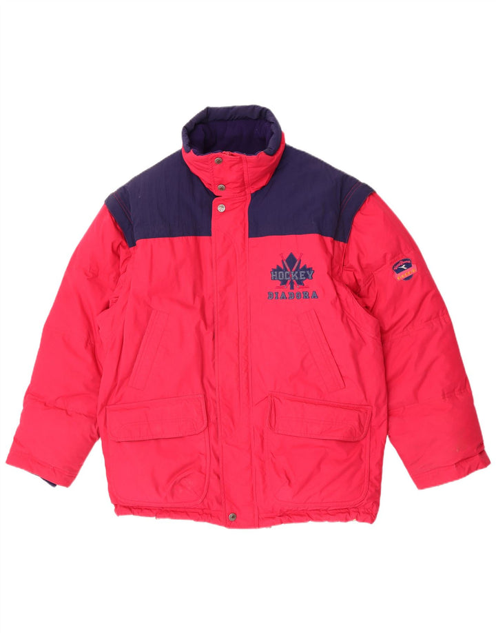 Giacca imbottita Diadora da uomo vestibilità ampia UK 36 Small Rosso Colourblock Poliestere