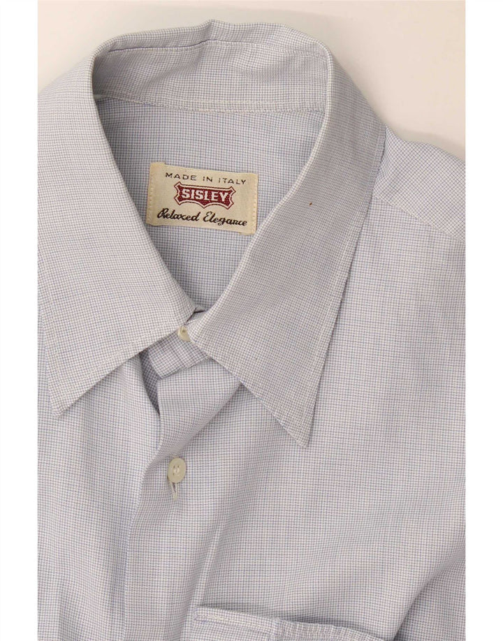 Camicia da uomo Sisley a quadretti blu medio