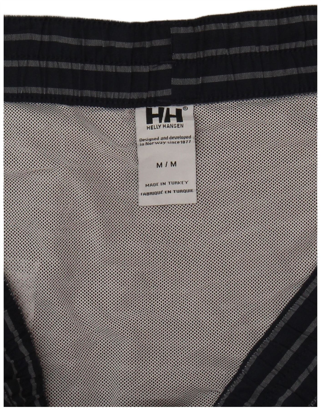 HELLY HANSEN Mens Swimming Shorts Medium  Navy Blue Pinstripe Polyamide