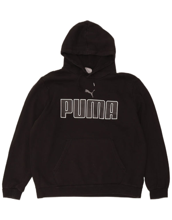 Felpa con cappuccio grafica da uomo Puma XL in cotone nero