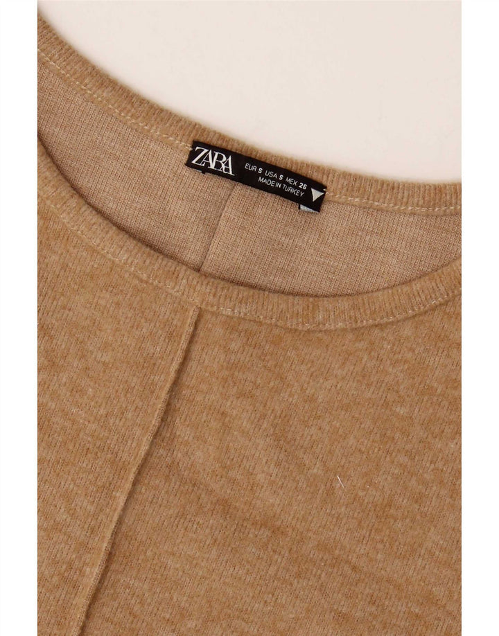 Abito a trapezio da donna Zara UK 10 piccolo beige