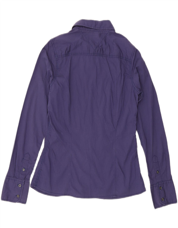 TOMMY HILFIGER Camicia da donna UK 14 Grande cotone blu navy
