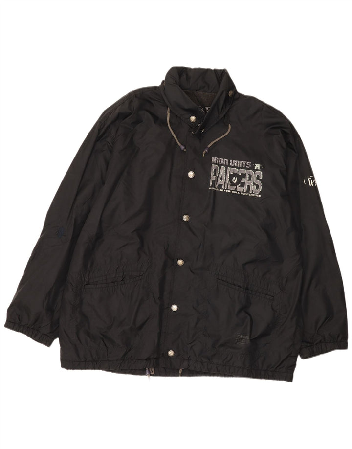 Giacca antipioggia grafica da uomo NFL Raiders UK 42 XL nylon nero