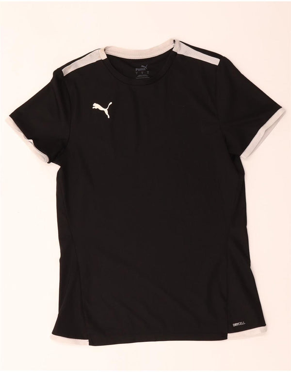 Maglietta Puma da ragazzo, 13-14 anni, piccola, in poliestere color block nero