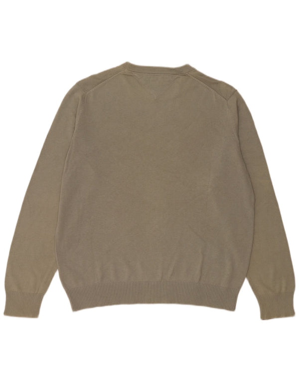 Maglione maglione girocollo da uomo Tommy Hilfiger cotone medio kaki