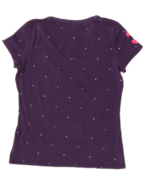 Polo Assn. T-shirt grafica da donna Top UK 16 grande blu navy maculato
