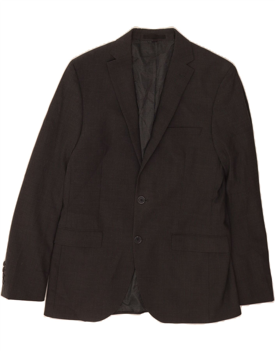 MARKS & SPENCER Mens Slim 2 Button Blazer Jacket UK 38 Medium Grey Vintage Marks & Spencer and Second-Hand Marks & Spencer from Messina Hembry 