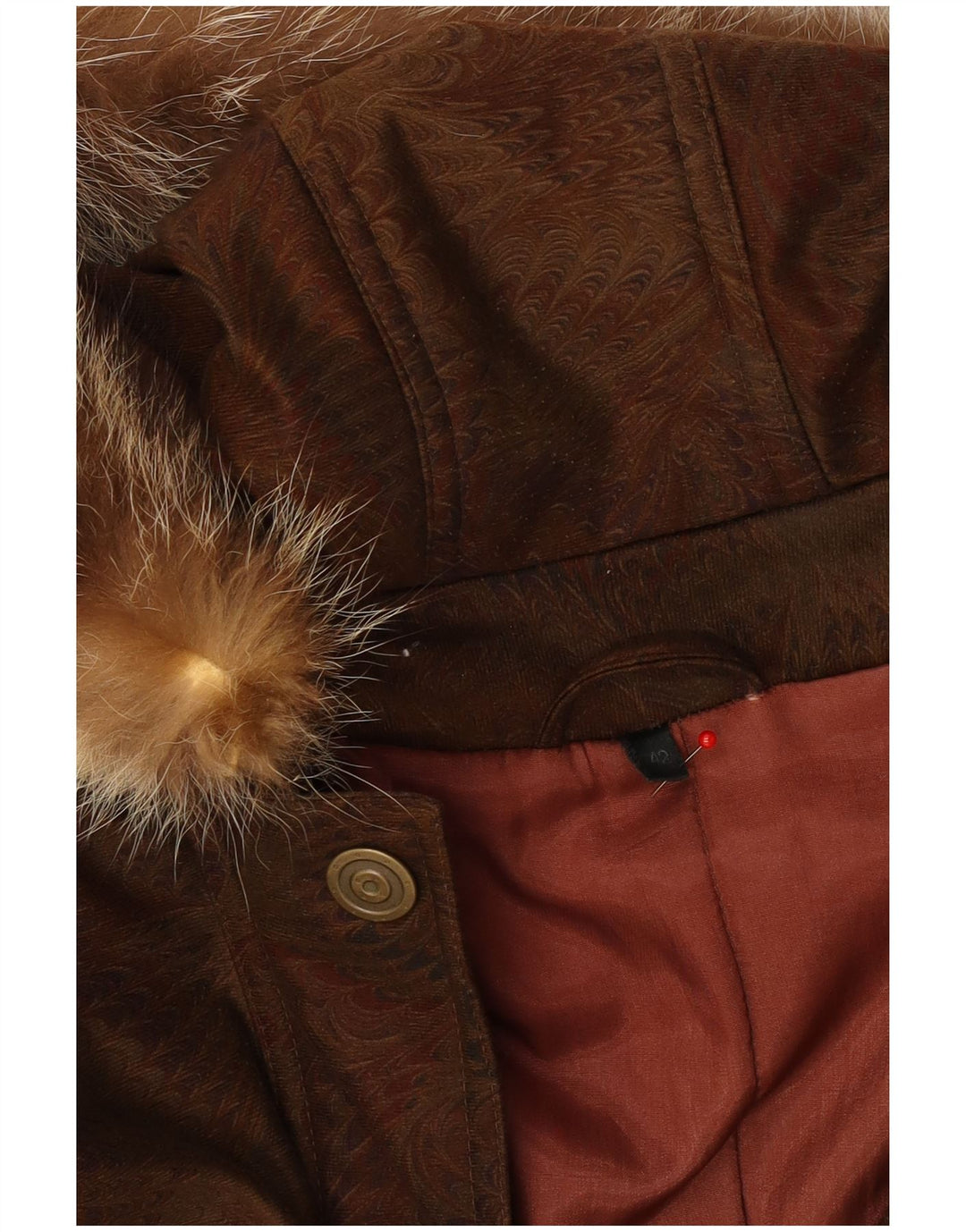 Cappotto vintage da donna oversize con cappuccio, giacca a vento EU 42 grande marrone