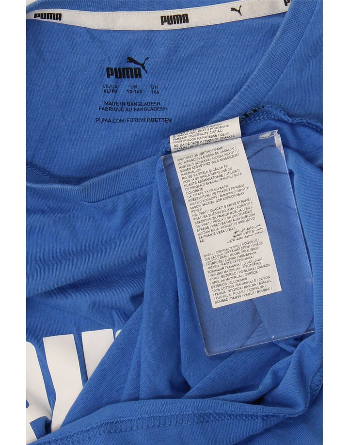 Canotta grafica Puma da ragazzo 13-14 anni in cotone blu