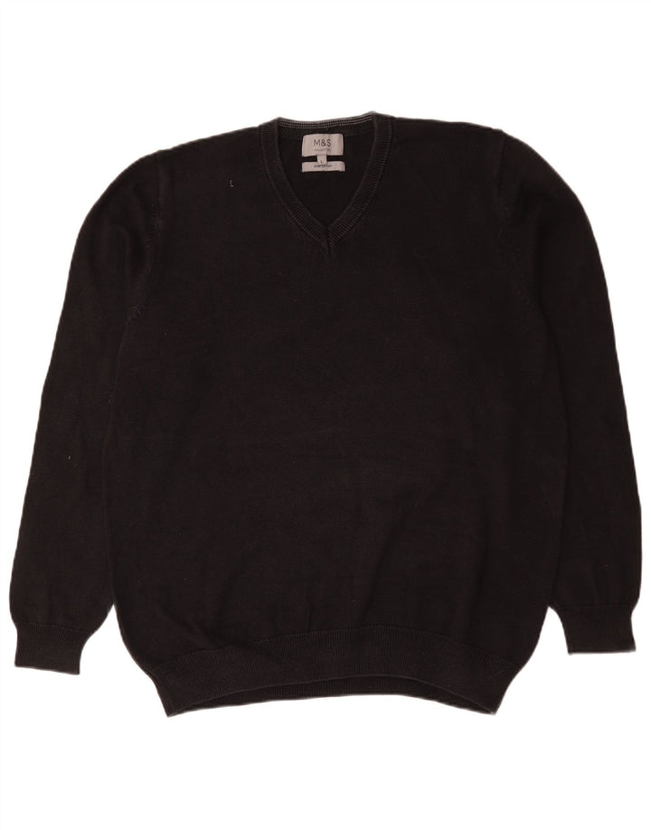Maglione da uomo con scollo a V Marks & Spencer grande cotone nero