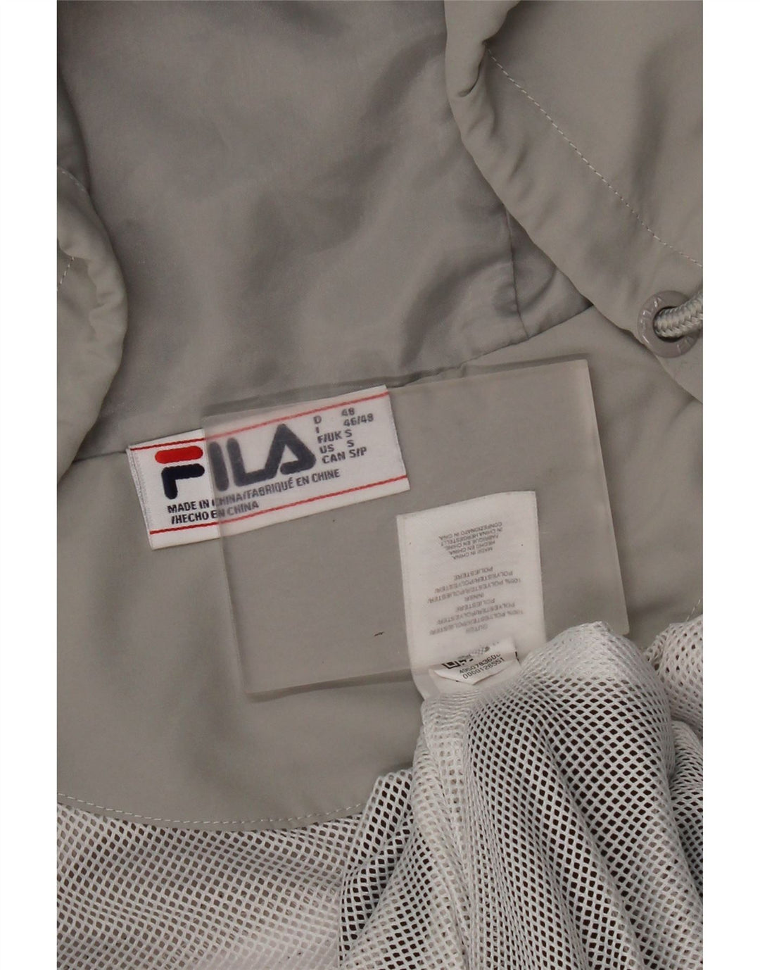 Maglione con cappuccio e zip da uomo Fila piccolo in poliestere color block grigio